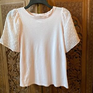 EUC - LOFT - Baby Pink Flared Short Sleeve Top Size XXS